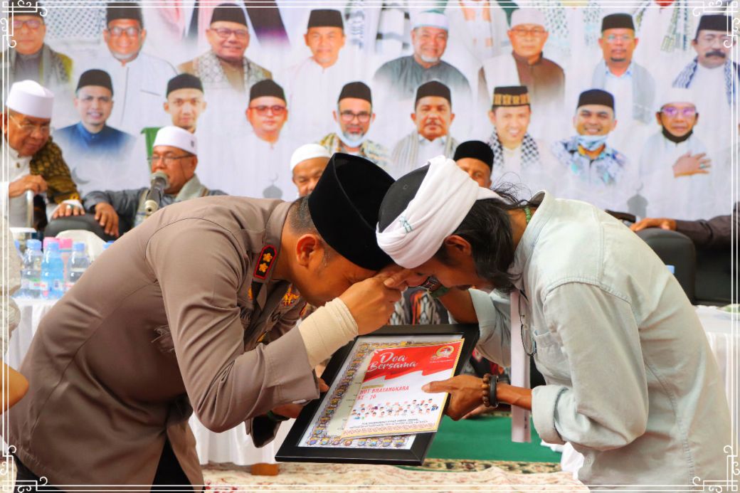 Jelang HUT BHAYANGKARA KE 76 POLRES LHOKSEUMAWE GELAR ACARA DOA BERSAMA PARA ULAMA